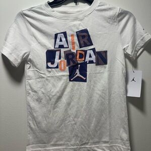 Nike Boys White and Orange Air Jordan T-Shirt